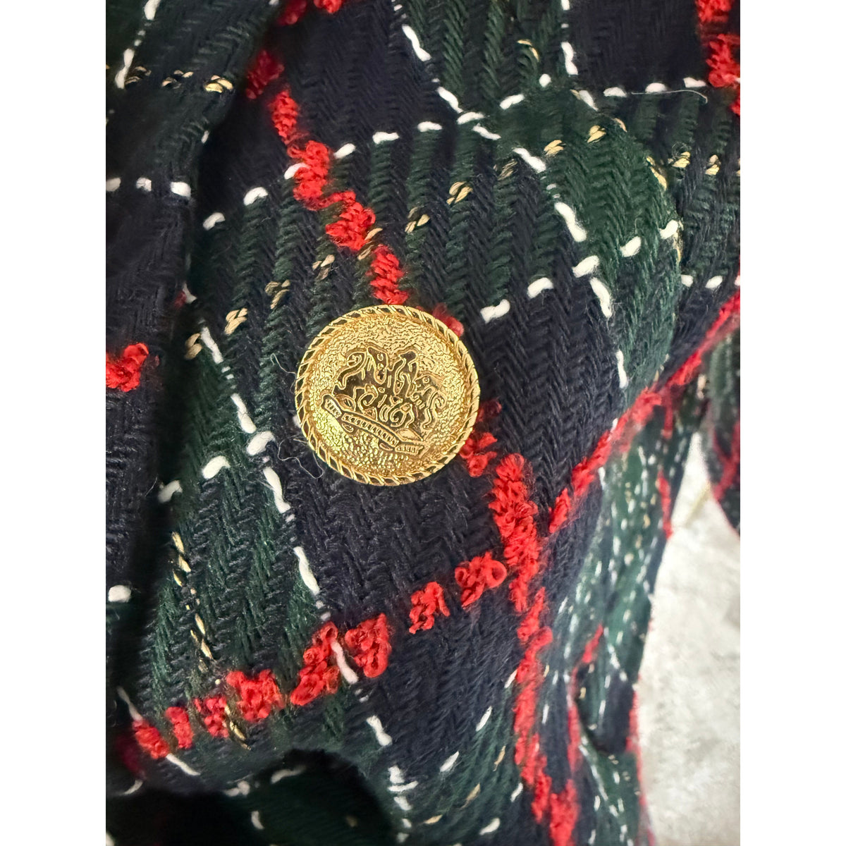 Attentif Red & Navy Check Blazer Size UK 8
