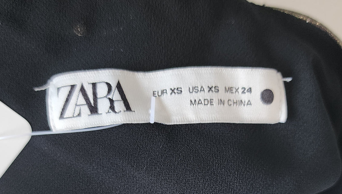 Zara Metallic One Shoulder Ruched Crop Top Size XS