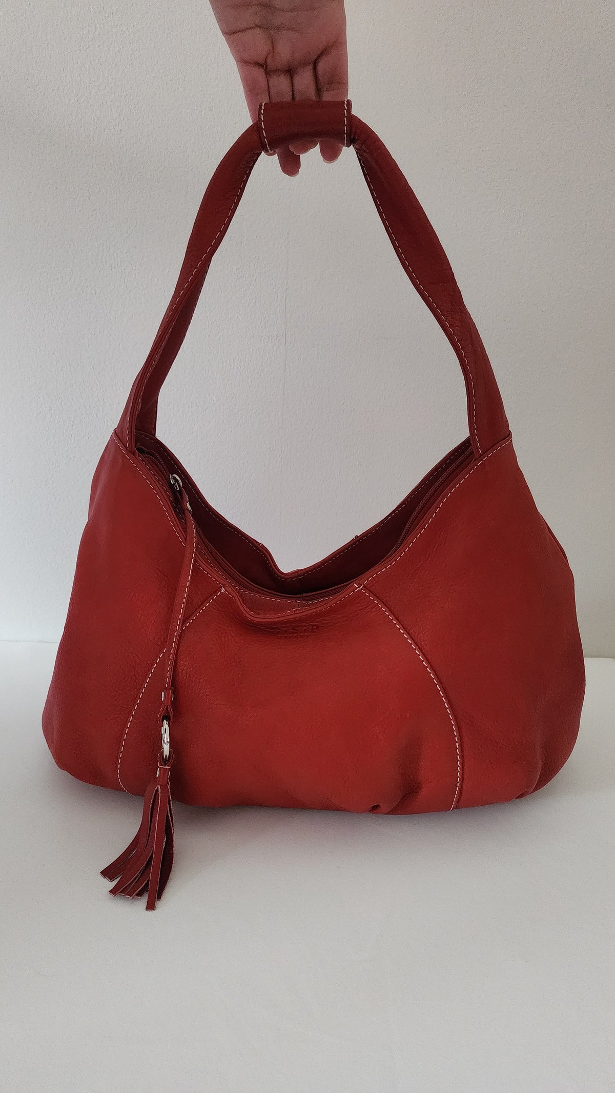 Osprey London Vintage Red Leather Shoulder Bag