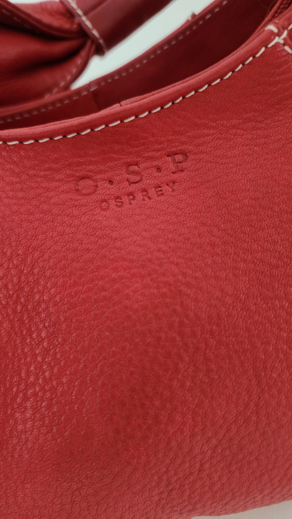 Osprey London Vintage Red Leather Shoulder Bag