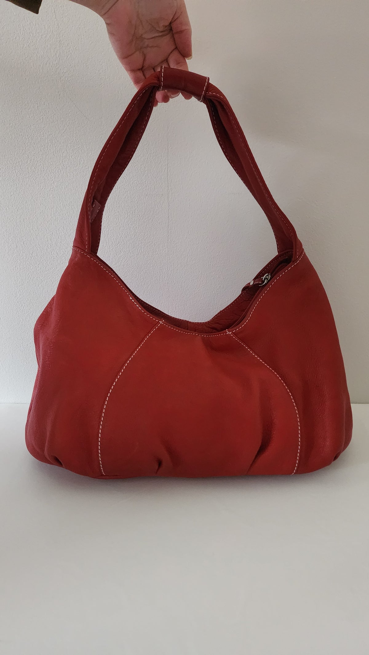 Osprey London Vintage Red Leather Shoulder Bag