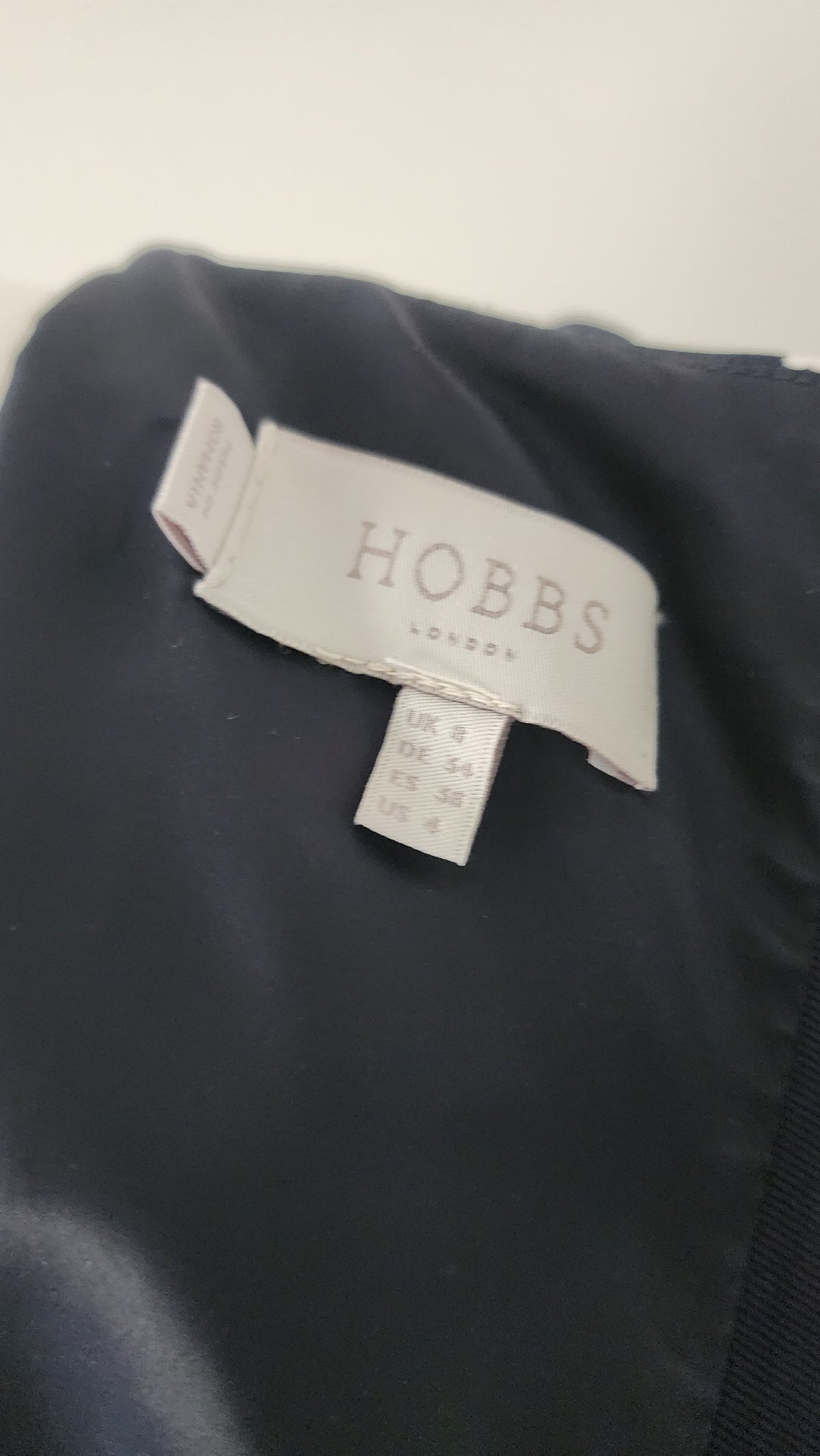 Hobbs Black & White Ditsy Print Dress Size UK 8