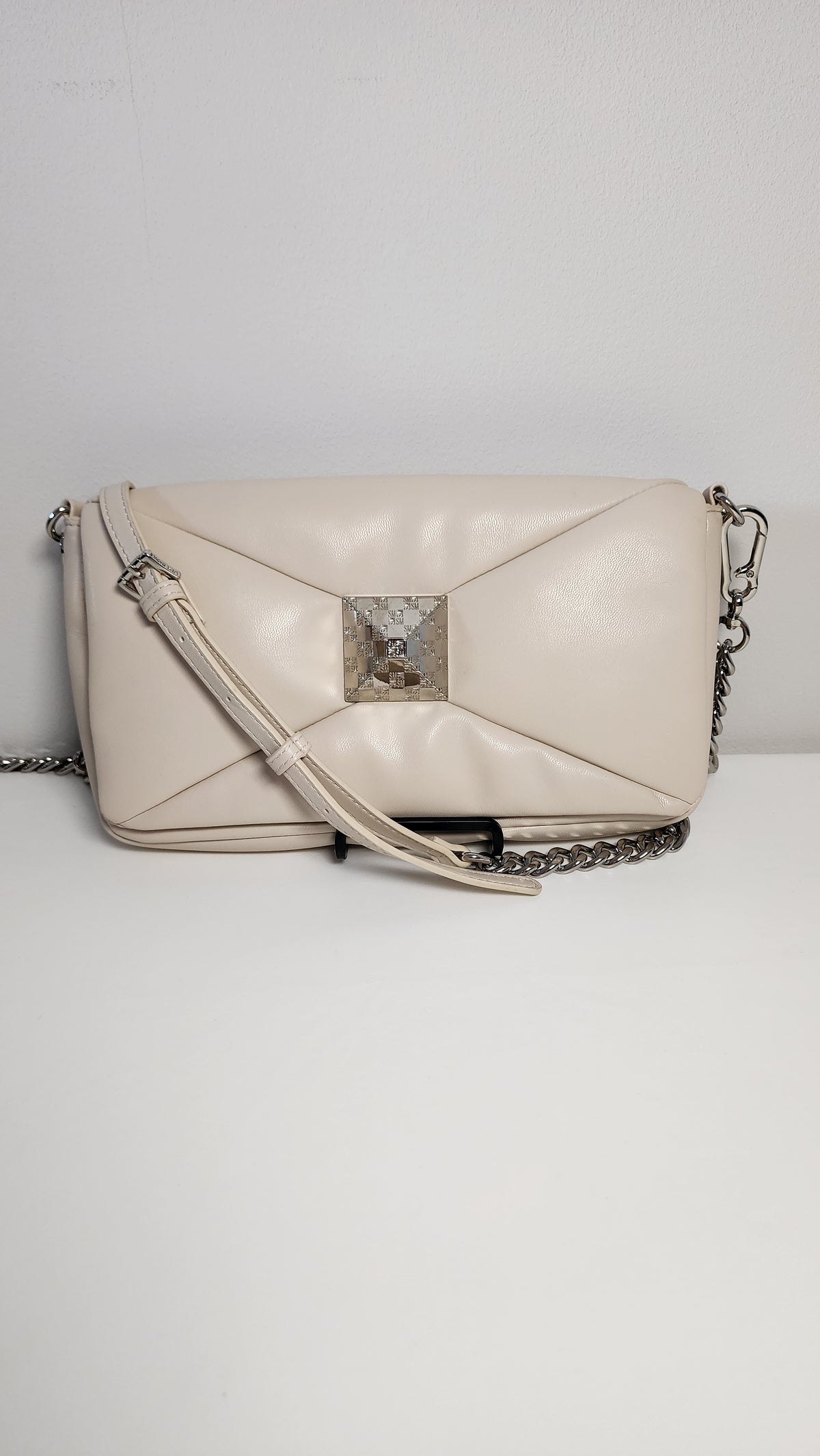 Steve Madden Bloud Cream Quilted Crossbody Bag