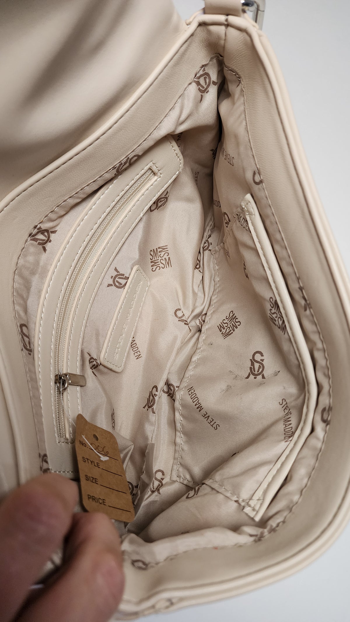 Steve Madden Bloud Cream Quilted Crossbody Bag