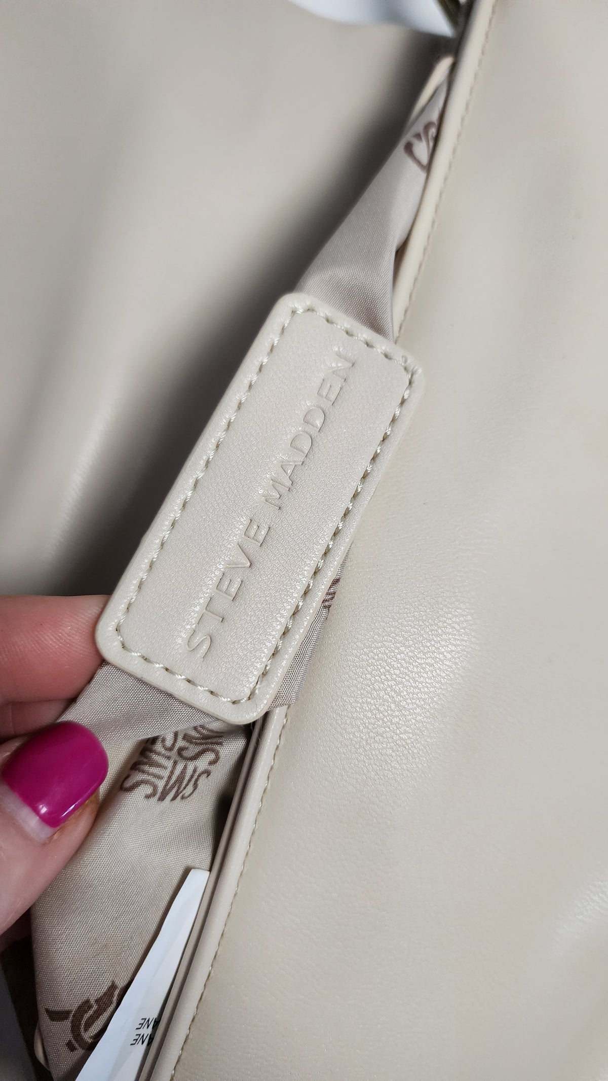 Steve Madden Bloud Cream Quilted Crossbody Bag