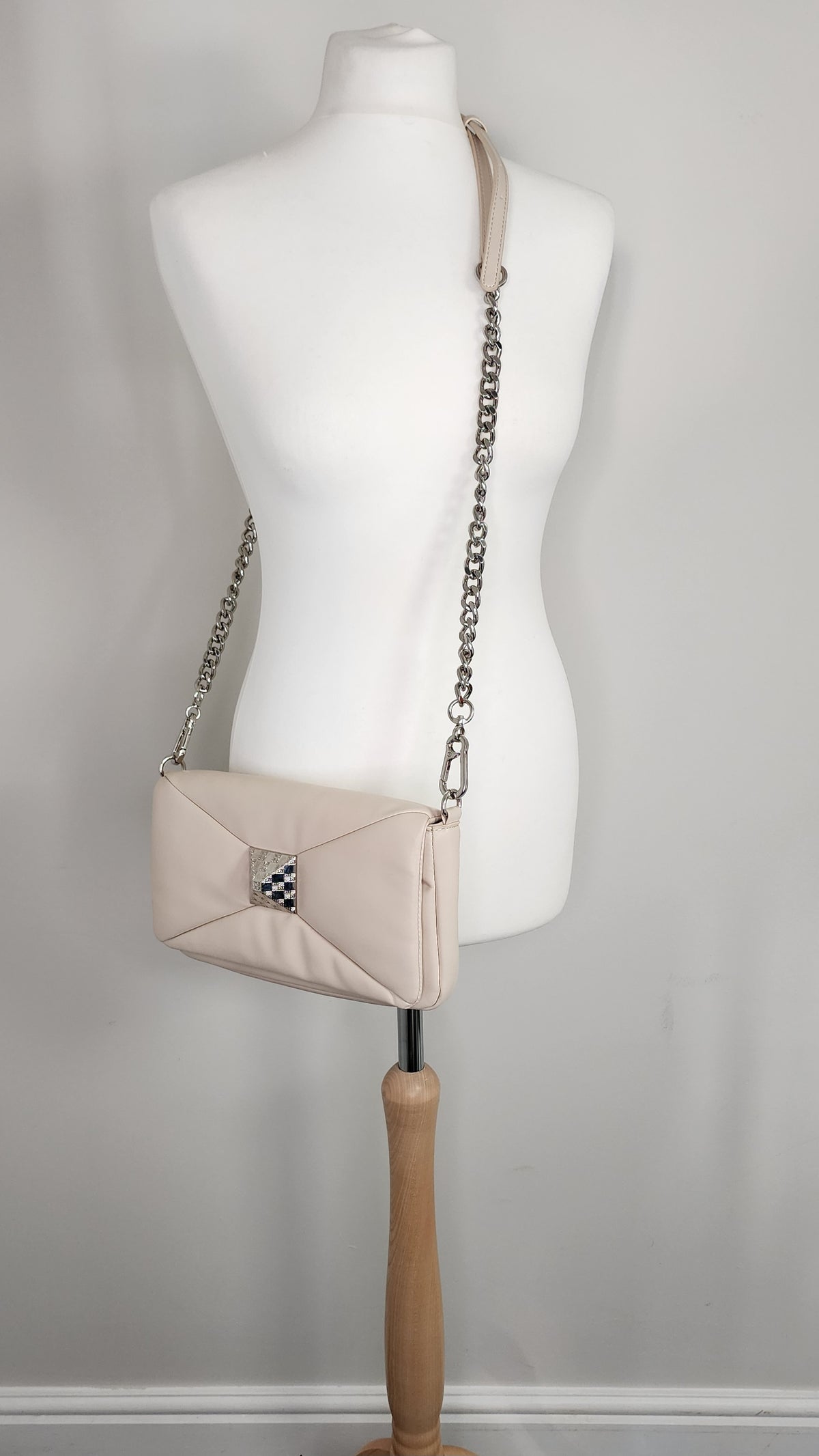 Steve Madden Bloud Cream Quilted Crossbody Bag