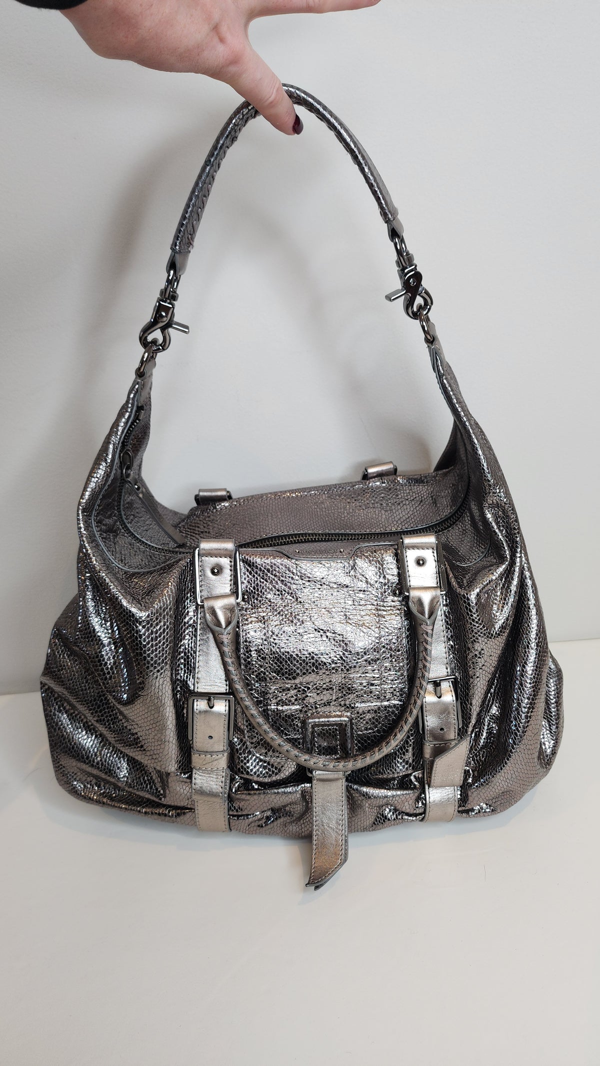 Botkier Vintage Clyde Silver Hobo Bag