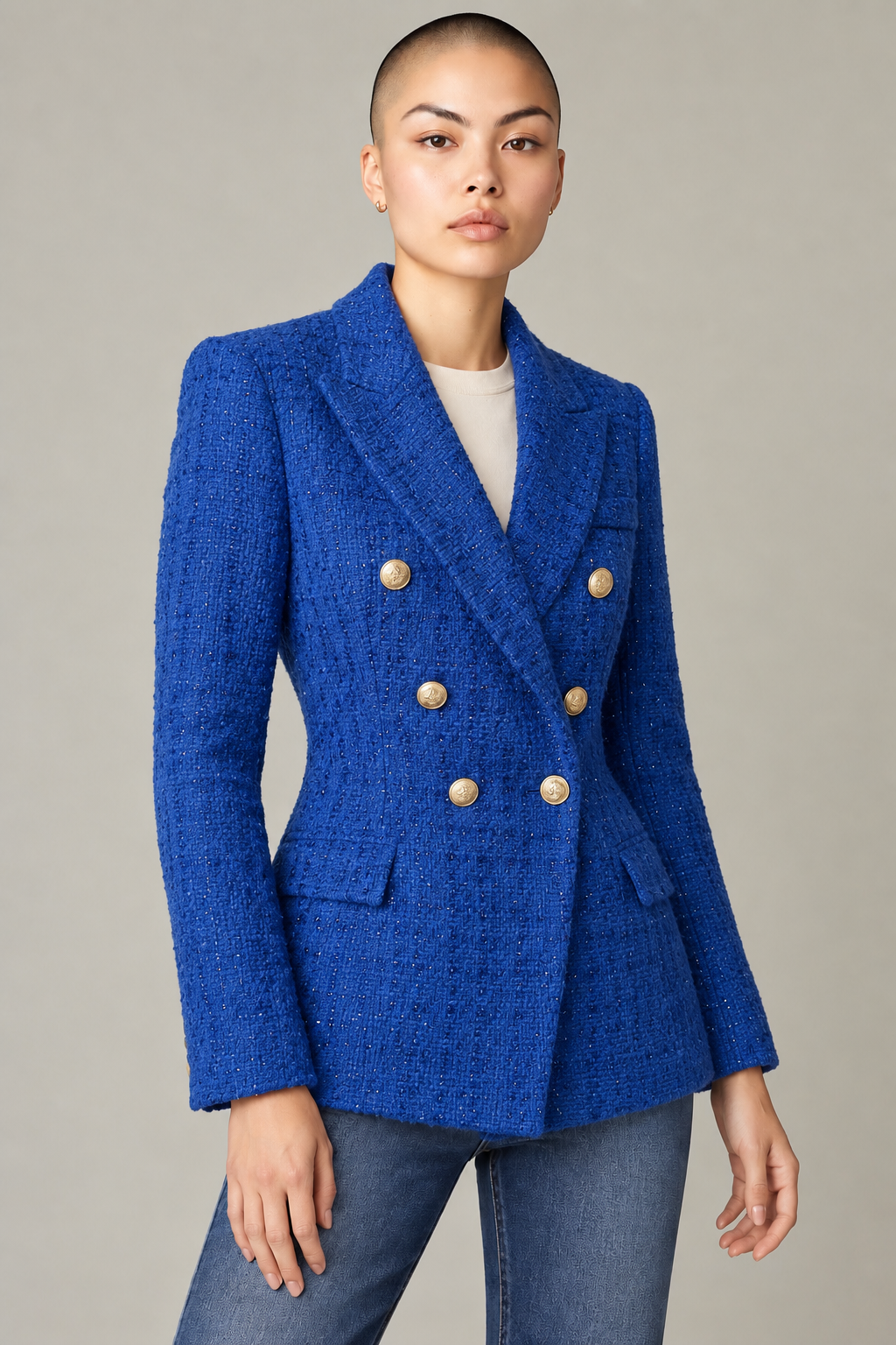 Attentif Electric Blue Blazer Size UK 8