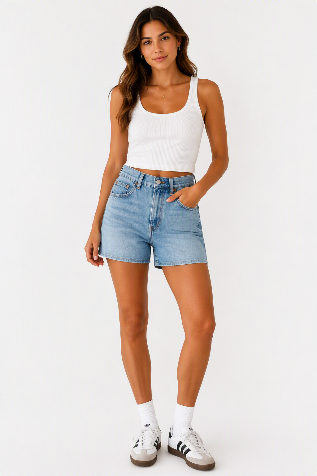 Zara High Rise Raw Hem Denim Bermuda Shorts Size 40 (UK 12)