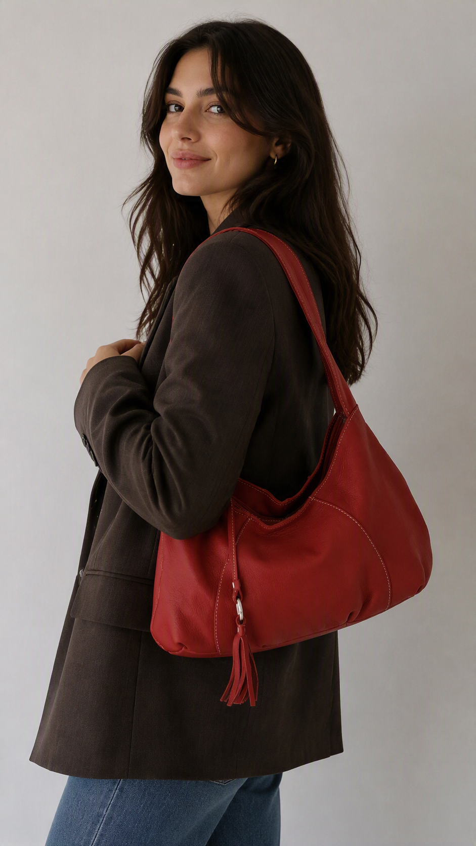 Osprey London Vintage Red Leather Shoulder Bag