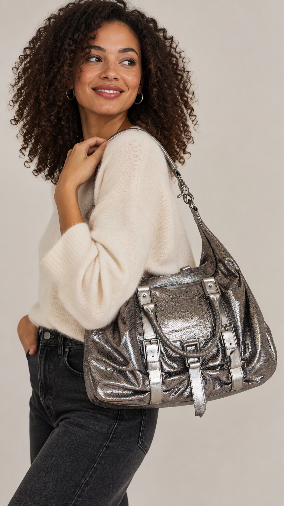 Botkier Vintage Clyde Silver Hobo Bag