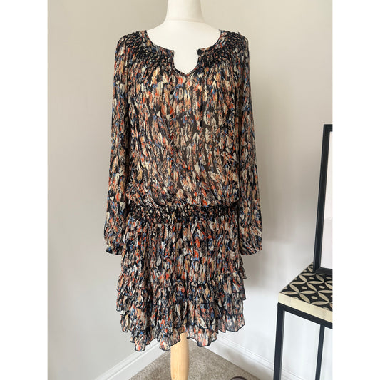 La Redoute Feather Print Dress Size 10