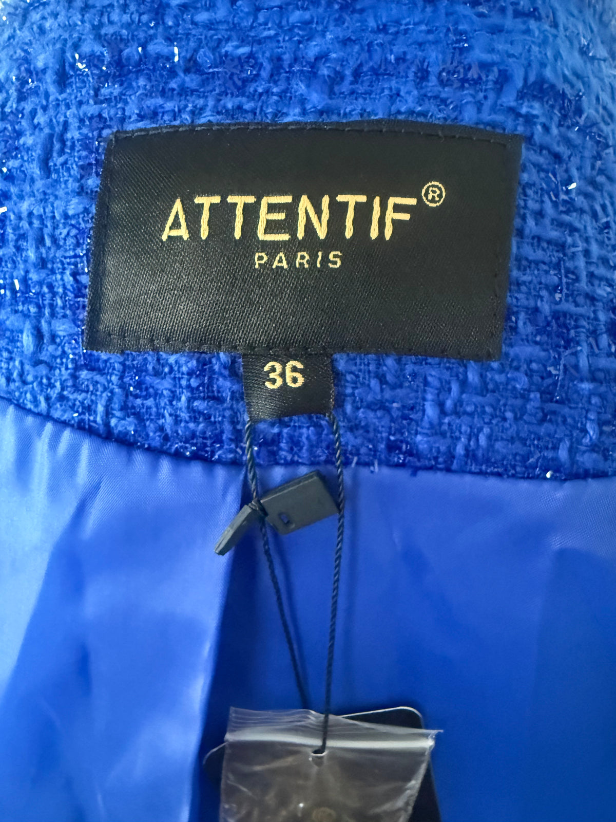 Attentif Electric Blue Blazer Size UK 8