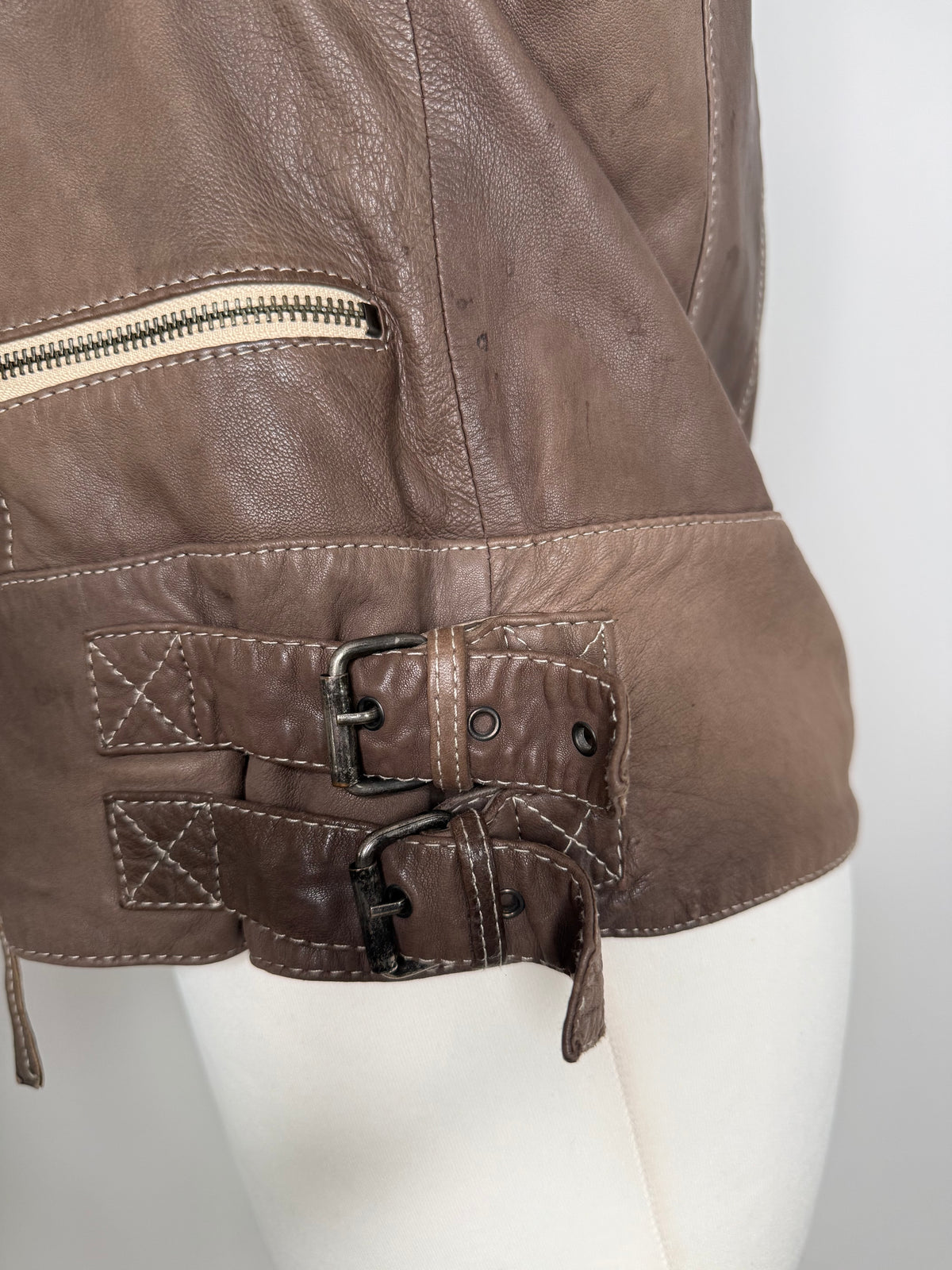 ALLSAINTS Classic Leather Biker Jacket UK Size 10