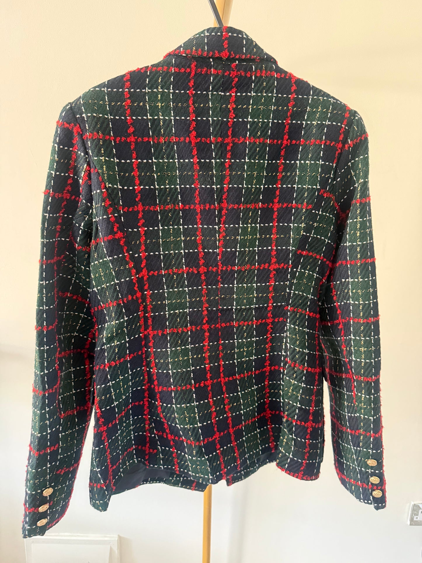 Attentif Red & Navy Check Blazer Size 12