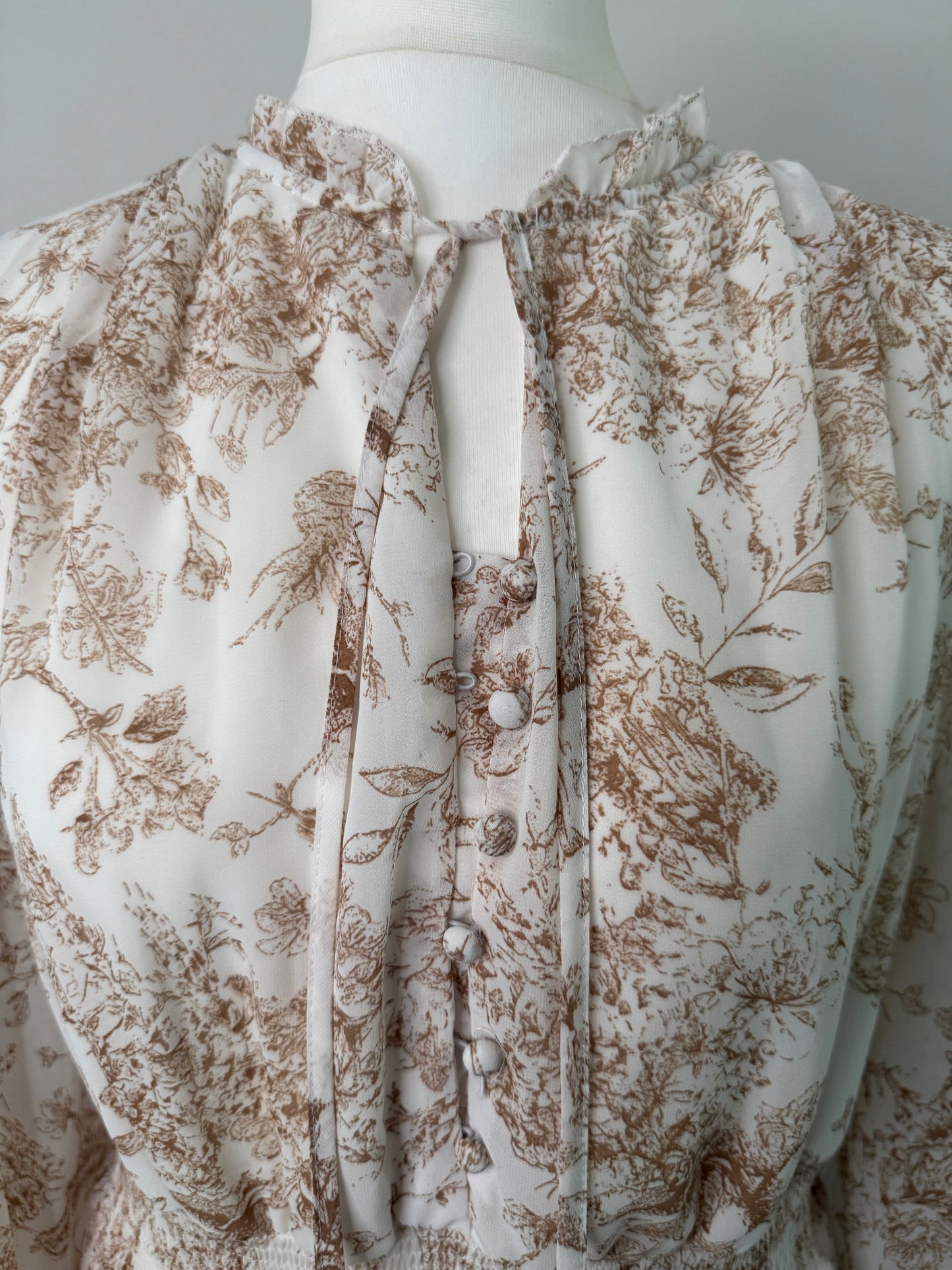 Golden Live Peach & White Maxi Dress Size L