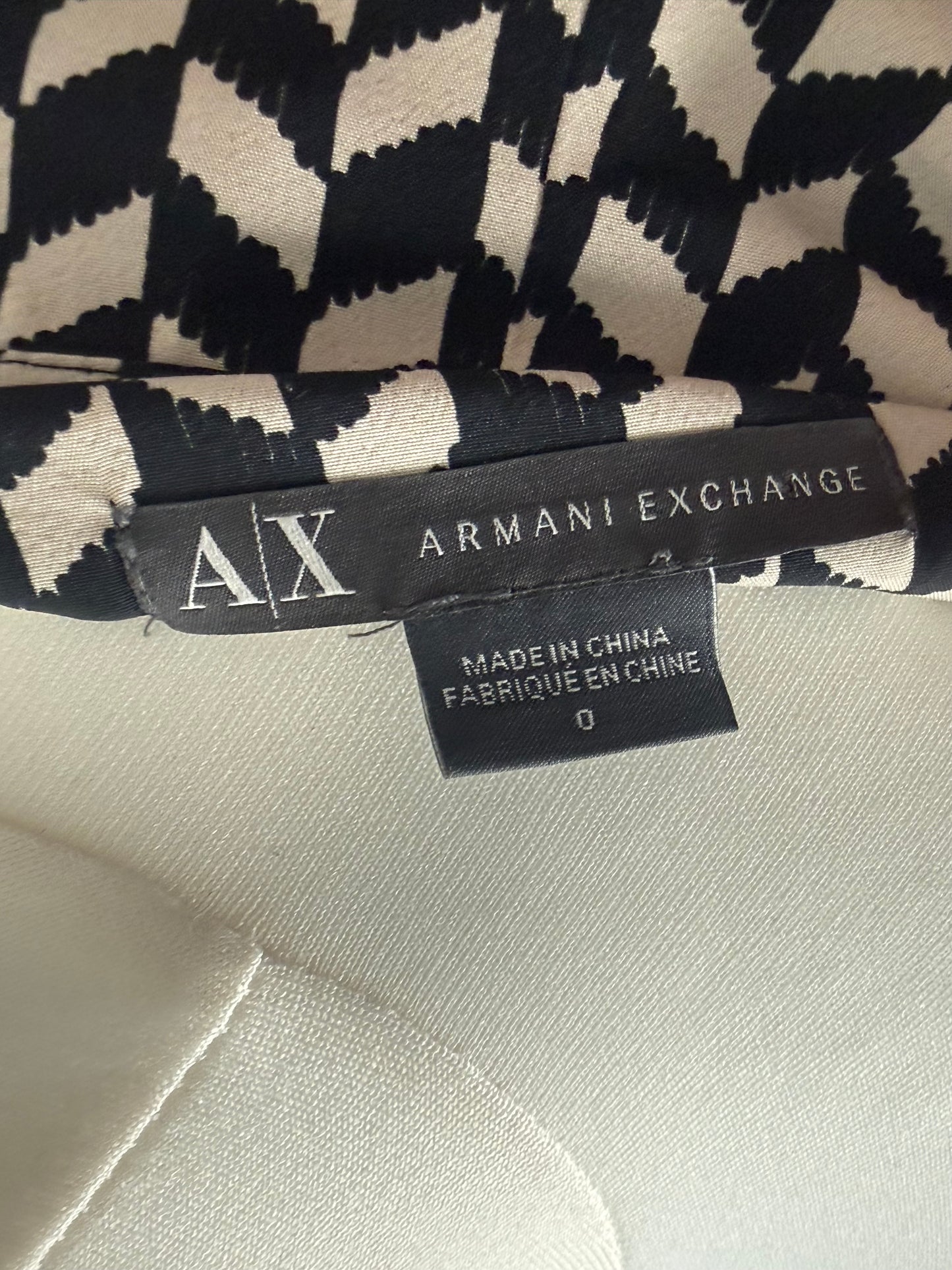 Armani Exchange Black & Cream Dress Size 0 (UK 6)