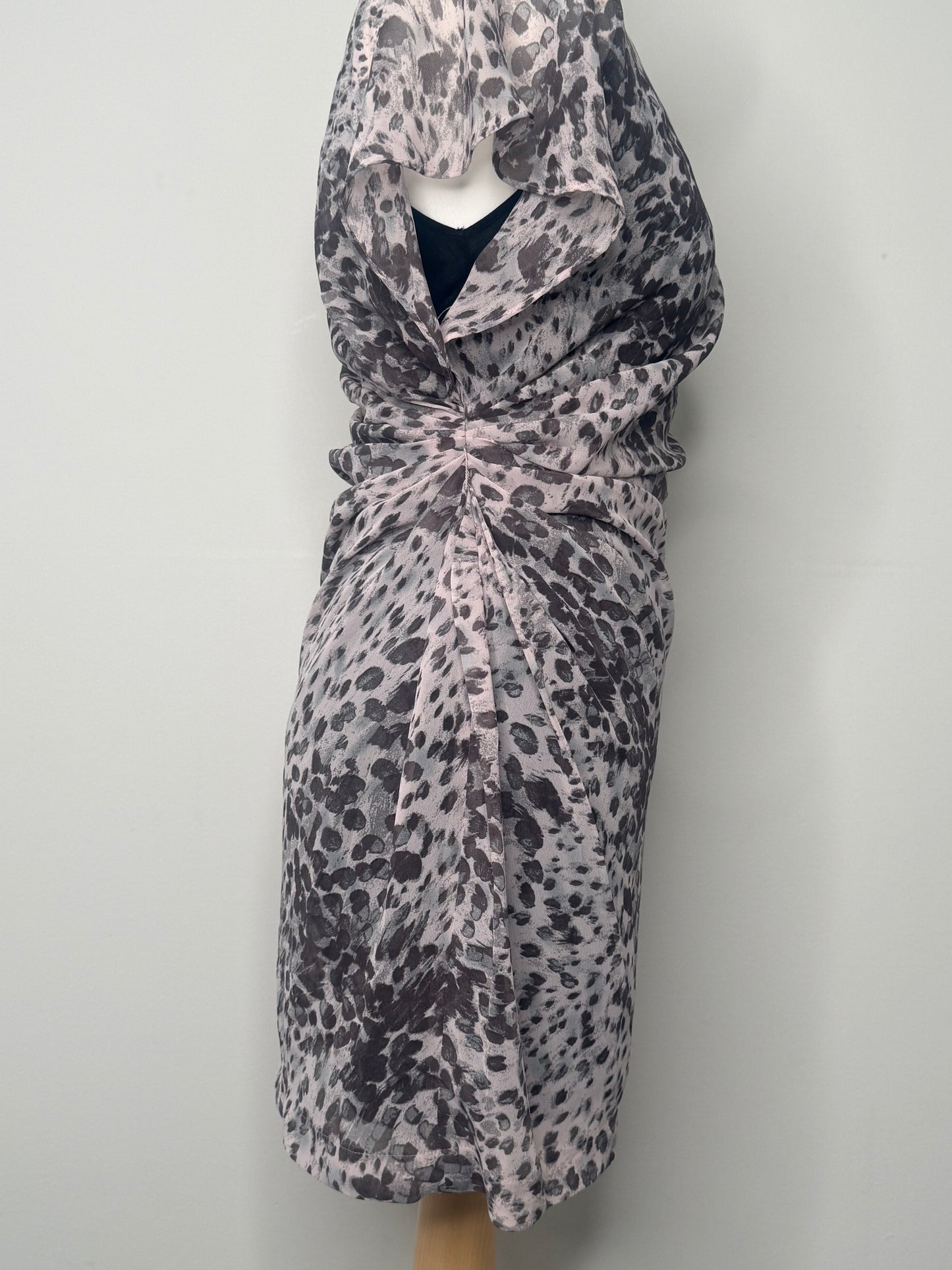 Guess Pink Leopard Print Dress Size UK 6