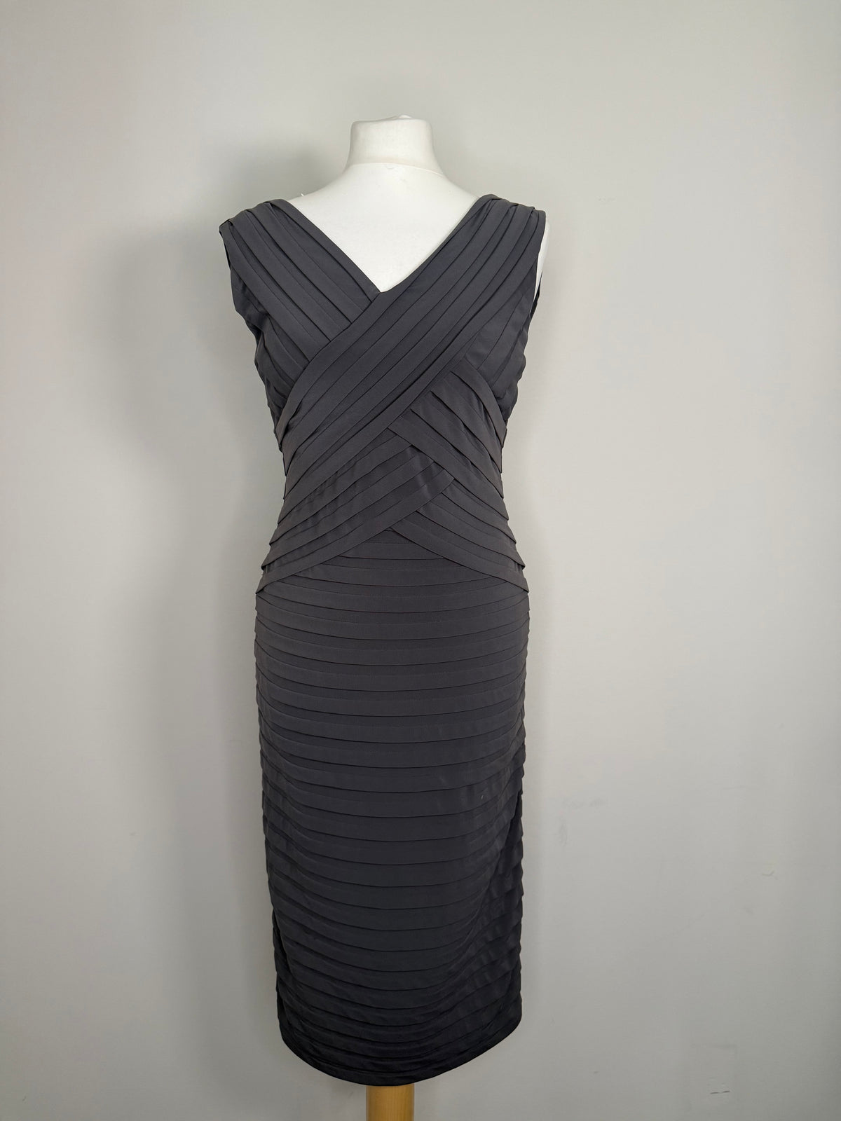 Mint Velvet Grey Bodycon Bandage Dress Size 12