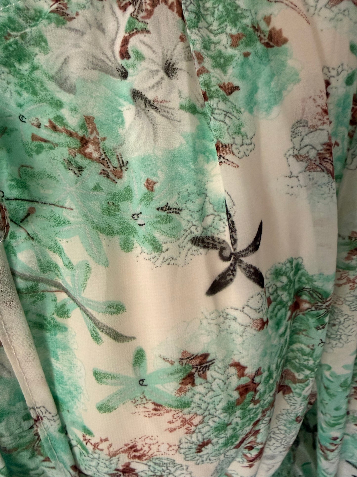 Golden Live Green & White Maxi Dress Size L
