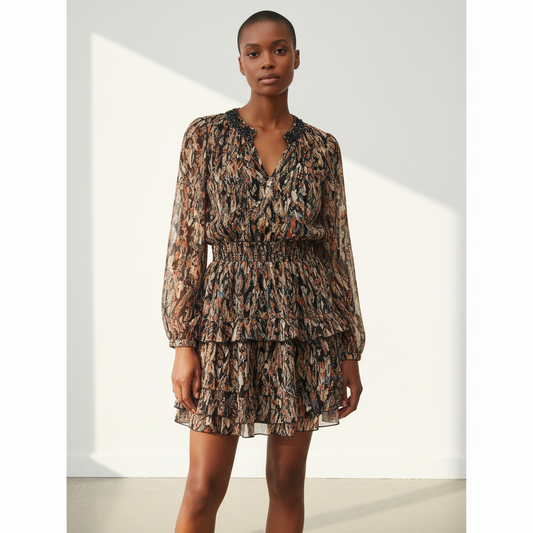 La Redoute Feather Print Dress Size 10