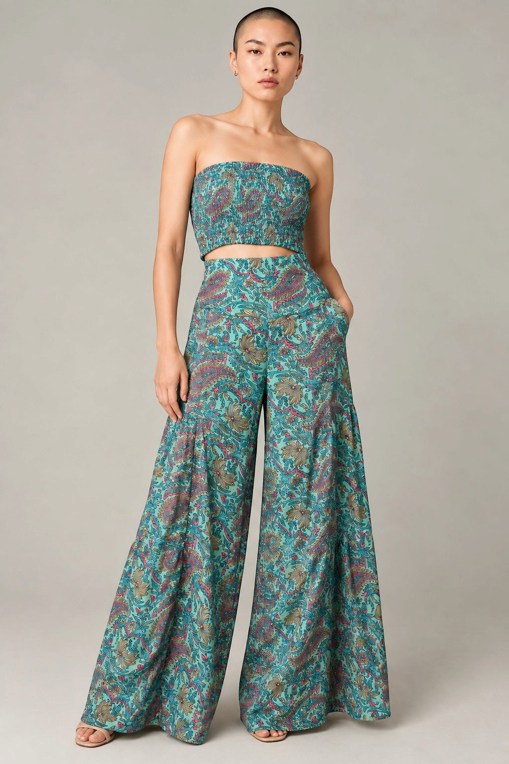 LARAETHNICS Yaelle Printed Two Piece Trouser Set One Size