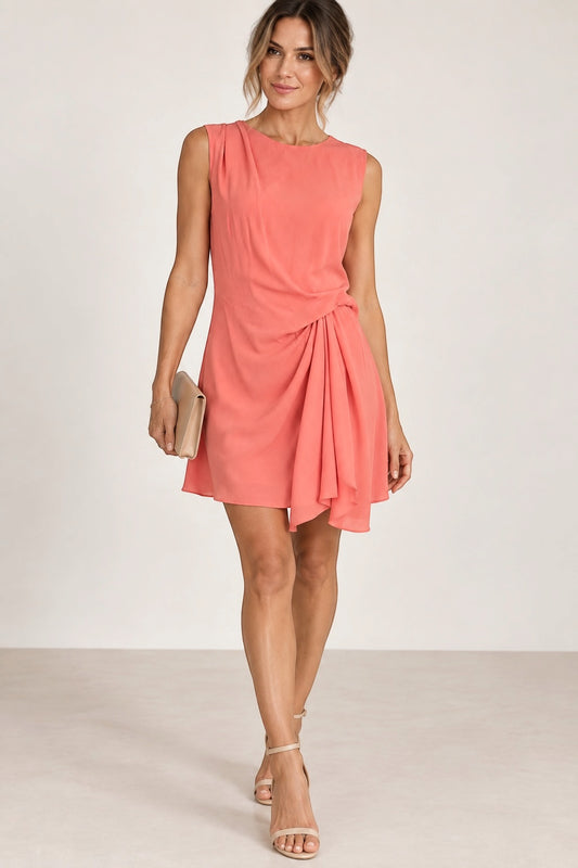 REISS Sleeveless Draped Midi Dress Size 12
