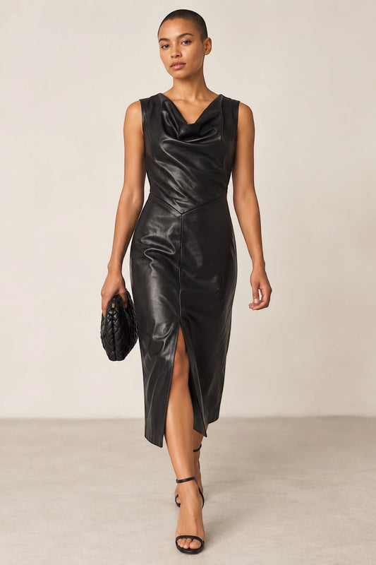 FRENCH CONNECTION Sleeveless Cowl Neck Midi Dress Size 12