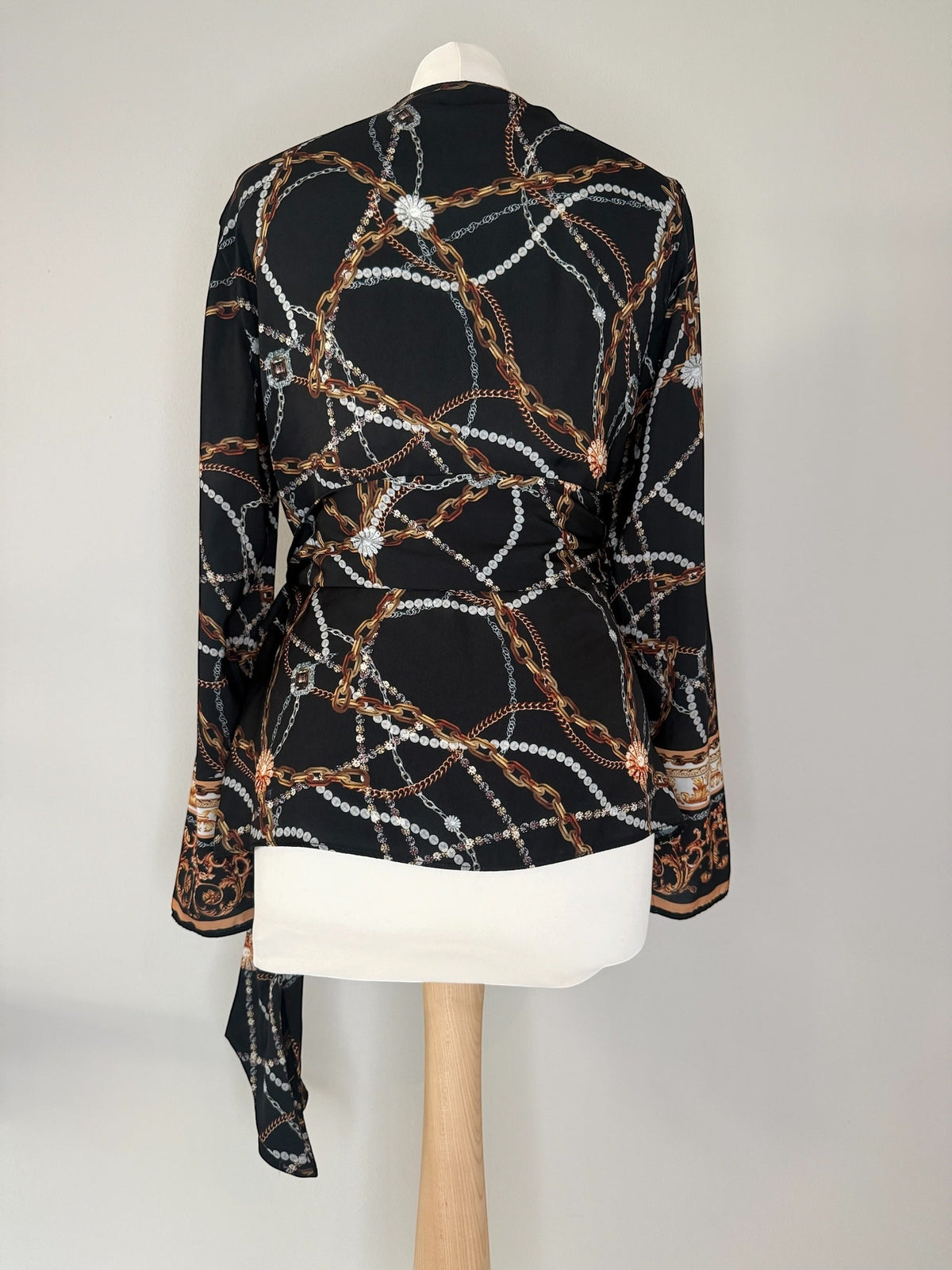 Lipsy London Printed Wrap Blouse Size 14