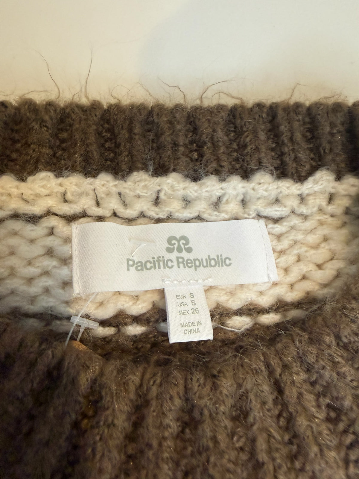 Pacific Republic Chunky Knit Striped Pullover Sweater Size S
