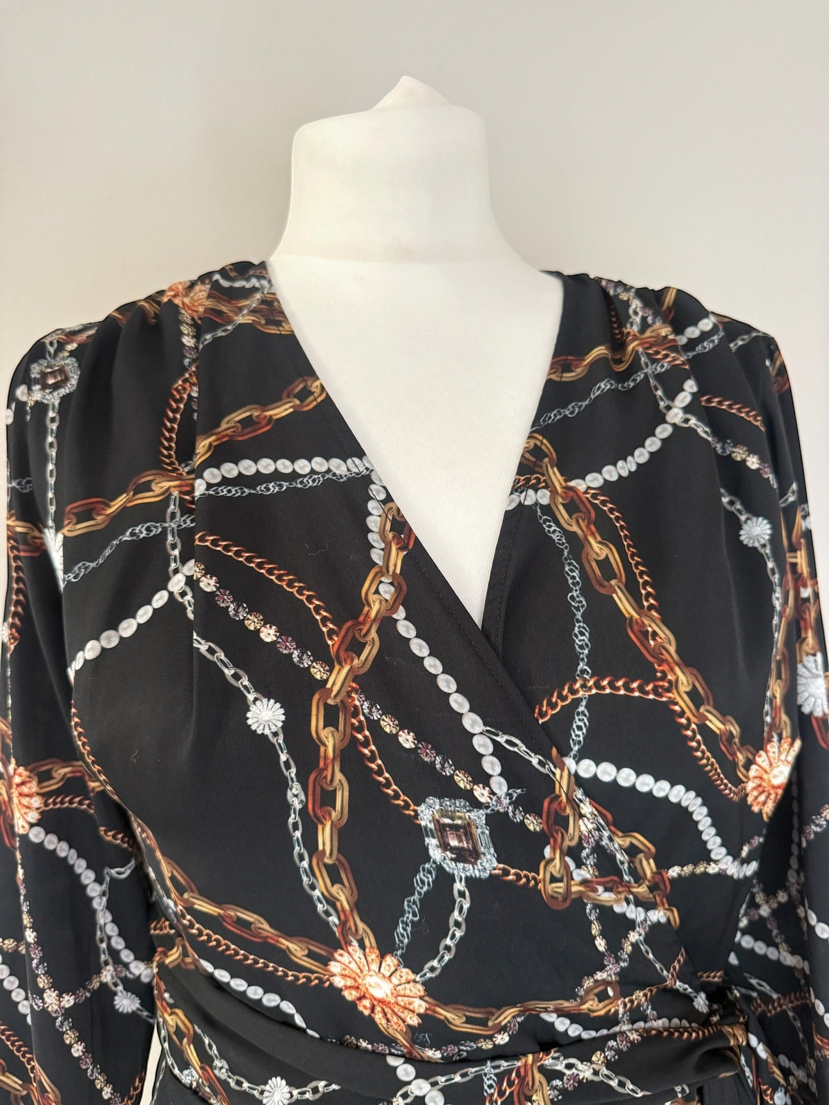 Lipsy London Printed Wrap Blouse Size 14