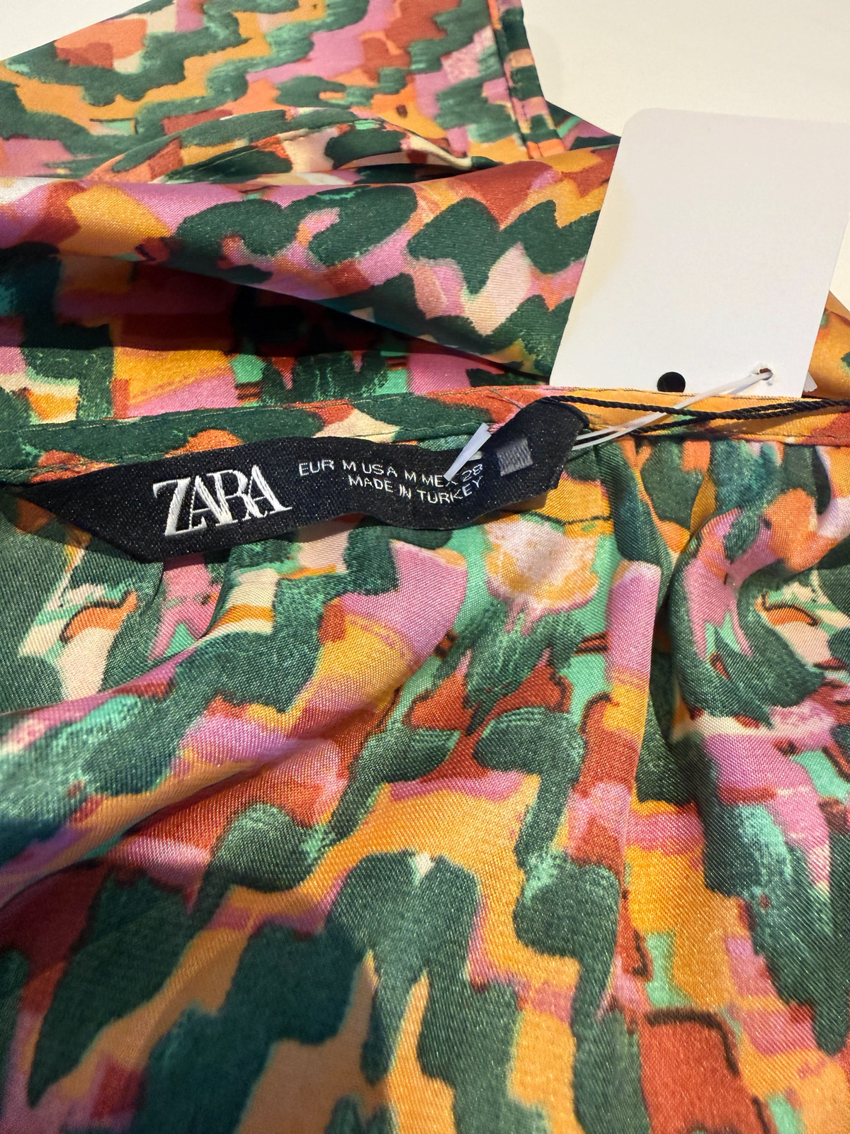 Zara Printed Long Sleeve Cut Out Maxi Dress Size M